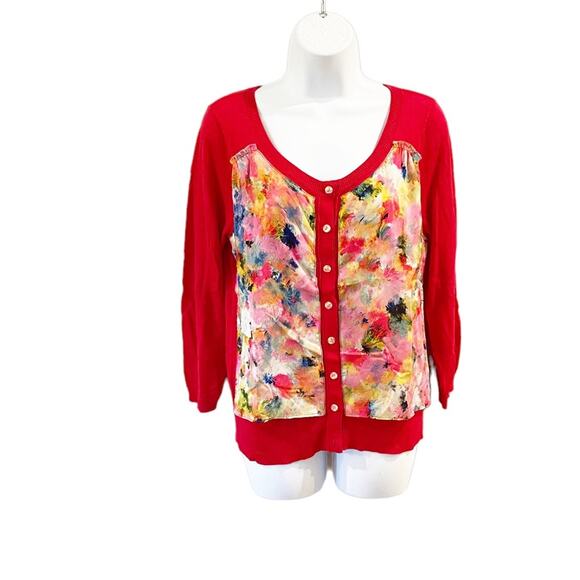 NWT Anthropologie HWR Watercolor Floral Cardigan Size Medium - Picture 11 of 11